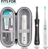 Electric Toothbrush Travel Case, Hard Storage Case, 6 Toothbrush Cover Caps, Fits Oral-B/Philips Sonicare