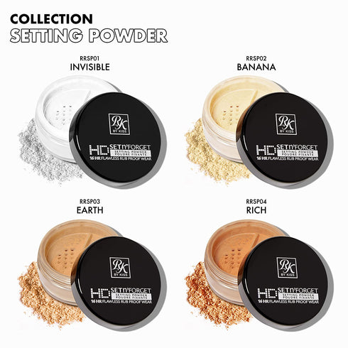 Ruby Kisses Loose Setting Powder, 0.4oz, Weightless, Smooths, Mattifying Finish, Pure Silica Mineral Powder (Rich)