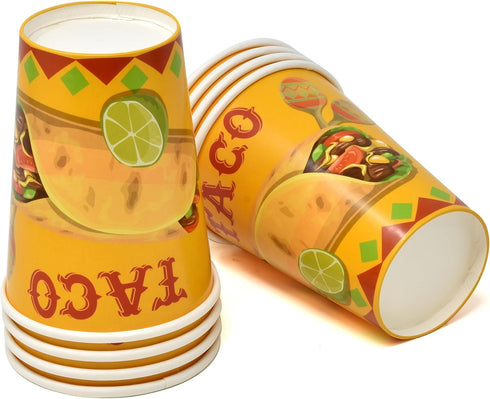 Set 24, 9" 7" 9 Oz 13" 13" Gift Boutique - Taco Party Serves Includes Dinner Plates, Dessert Plates, Cups, and x