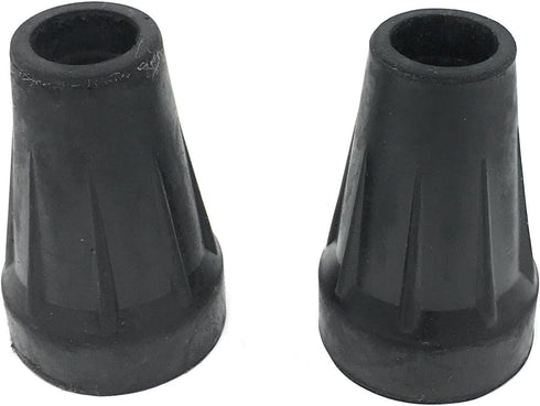PCP Crutch Tip Replacement, 1 Pair, Black, Large