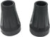PCP Crutch Tip Replacement, 1 Pair, Black, Large