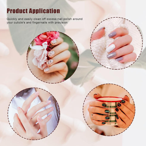 3pcs Nail Art Clean Up Brushes, Round & Angled Head Silicone Nail Art Tools for Painting Design Polish Cleaning