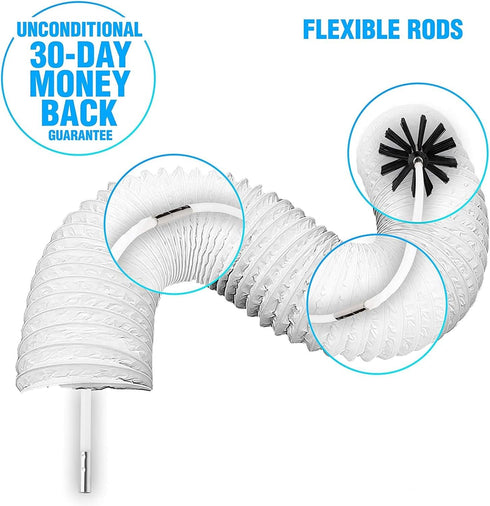 The Professional Dryer Vent Cleaner Kit - 30-Feet Lint Remover with Reusable Nylon Brush and Drill Attachment
