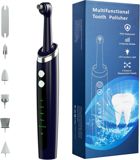 Hitoth Tooth Polisher Electric Professional with USB Rechargeable, Tooth Polisher 5 Replacement Heads,