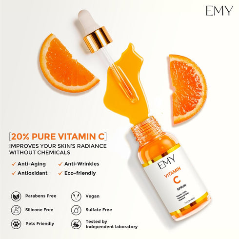 Vitamin C Serum with Hyaluronic Acid - Anti-aging Face Moisturizer, Nourishing Anti-wrinkle Care with Collagen,