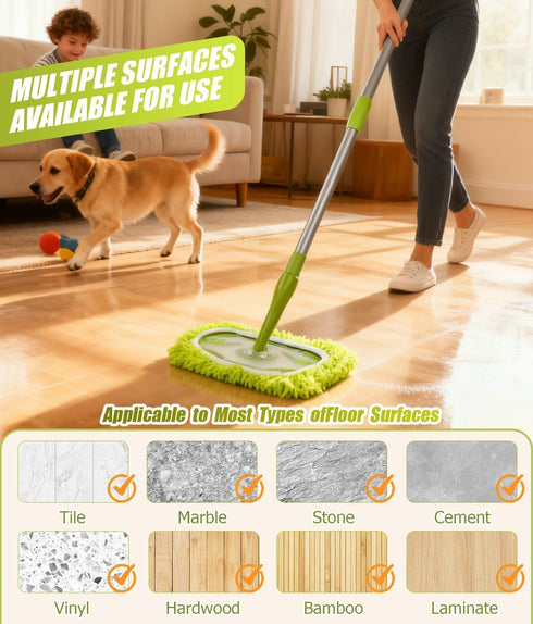 Hoapavi 6 Pack Reusable Microfiber Mop Pads Compatible with Swiffer Sweeper Mop, Washable Wet Mopping Pad Refills