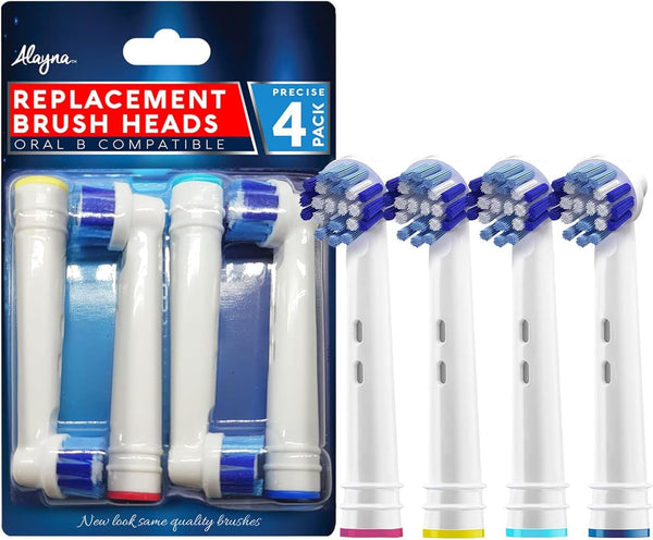 Replacement Brush Heads for OralB Braun, Pack of 4, Professional Electric Toothbrush Heads for Oral-B 7000, Pro 1000,