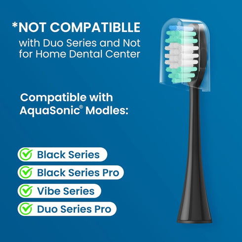 Replacement Toothbrush Heads 10 Pack for AquaSonic Black Series, Vibe Series, Black Series Pro, Duo Series Pro Electric