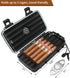 Flauno Travel Cigar Humidor Case, Portable Cigar Box with Humidifier Disc & Cigar Cutter, Waterproof and Crushproof