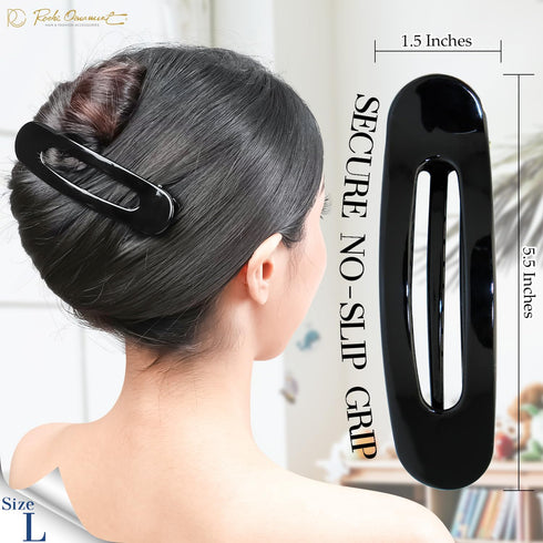 RC ROCHE ORNAMENT 6 Pcs Flat Lay Down Hair Clips Side Slide for Women Styling Durable Plastic Strong Hold Grip Thick