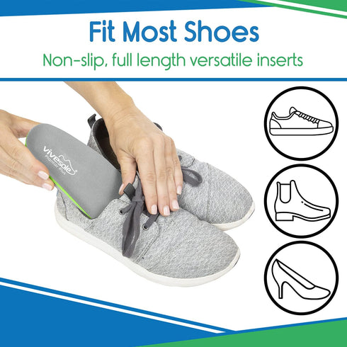 Orthotic Inserts for Plantar Fasciitis - Full Length Arch Support Insoles for Comfort and Relief from Foot and Heel Pain