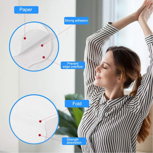 Underarm Sweat Pads, Premium Disposable Armpit Sweat Pads for Women and Men, 100 Packs, Fight Hyperhidrosis