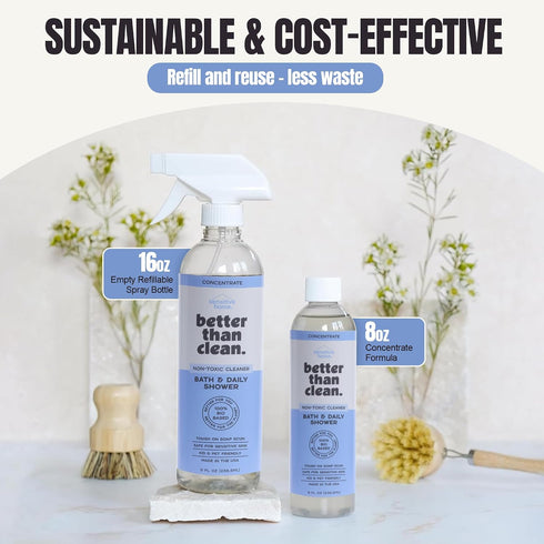 Pack 8oz 16oz Better Than Clean Bath and Shower Cleaner Starter Fragrance Free, Plant-Based, Non-Toxic, Bathroom