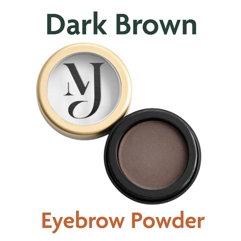 Marie-José Dark Brown Eyebrow Powder - Warm, Rich Chocolate Brown Makeup Powder, Compact Size 0.10oz