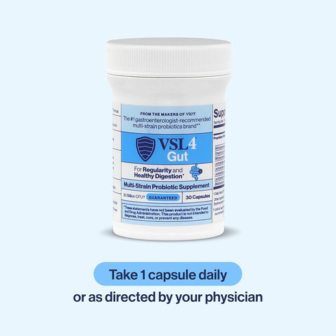 VSL4 Gut Health Probiotics, 30 Billion CFU Per Capsule, Probiotic Capsules for Digestive Health in Women & Men, 30 Pack