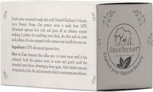 Natural Elephant Natural Volcanic Lava Pumice Stone Callus and Foot Scrub Rock Pack (Single Pumice Stone)