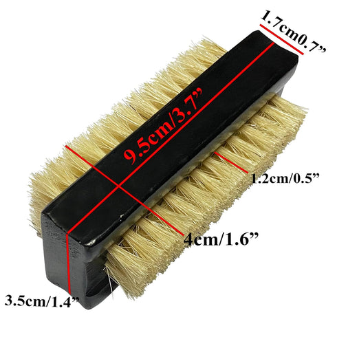 Wooden Nail Brush Cleaner Black X 1 in Natural 100% Boar Bristle for Cleaning Hand Finger Foot Toe, Fingernail Toenail Scrub Brush for Men Women Kids Manicure Pedicure Care (Two sided)