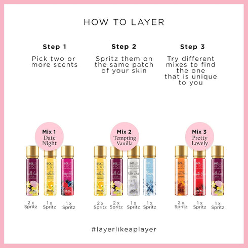 So…? Unique Body Mist Set for Women, 4 pcs, Vegan, Cruelty-Free