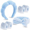 VELSCRUN 6 Pack Spa Headband, Makeup Headband, Face Wash Headband, Blue Sponge Hair Band for Women Gifts