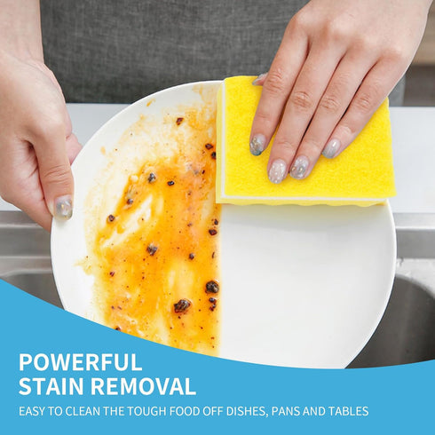 JyliRenz 20 Pack, countertops, The Third Generation Dishwashing Sponge, Scrub Sponge, The Wave Shaped Design Makes Them