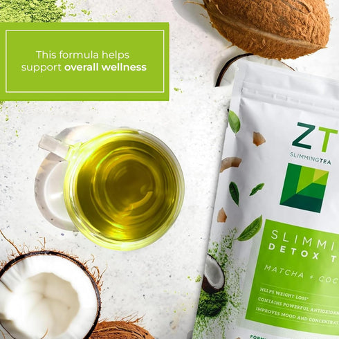 Dr. Zisman ZT Slimming Matcha-Coconut Herbal Tea Blend with Senna Leaf - 28 Day Wellness Blend (28 Bags)