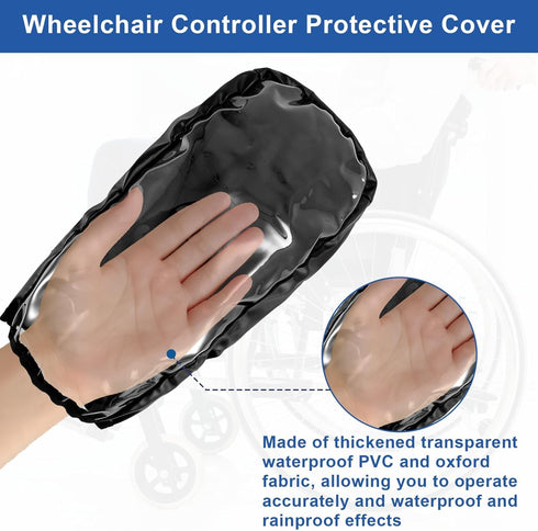 JDVBDNK Power Wheelchair Joystick Protector Cover, Elderly Disabled Wheelchair Armrest Covers, Waterproof & Durable PVC