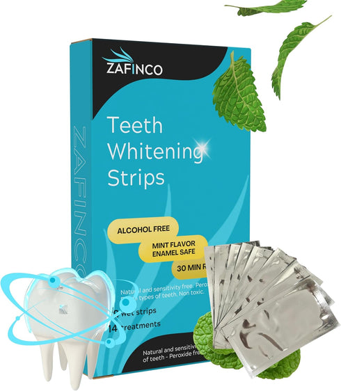 ZAFiNCO Teeth Whitening Strips for a Brighter Smile - 28 Mint Flavored Sensitive
