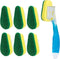 Lola Products Soap Dispenser Dish Wand, Refillable Handle with Super Absorbent Sponge Scrubber, 1 Brush & 6 Refills