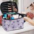Purple Butterfly Makeup Bag - Cute Floral Cosmetic Organizer for Women, Portable Toiletry Case for Travel