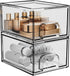 ZHIAI Makeup Organizer, Stackable Bathroom Organizers and Storage, Clear Cosmetic Storage Box For Vanity, Skincare, Kitchen Cabinets, Pantry Organization 2 Pack by ZHIAI