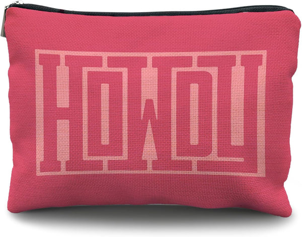 Howdy Pink Makeup Bag, Western Cowgirl Gifts, Hot Pink Retro Cosmetic Bag, Western Gifts for Cowgirl