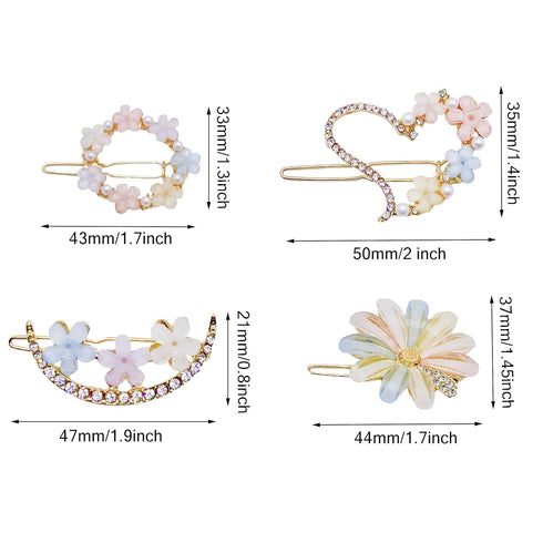 MIAO JIN 20PCS Rhinestone Flower hair clip Bobby pin hair clip Bling Crystal Love Pins Handmade metal headwear Hair clips Hair clips for women's and girls' hair accessories
