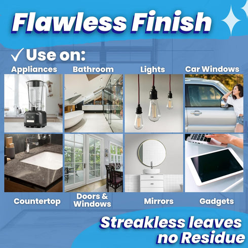 Sprayway Glass Cleaner w/Microfiber Cleaning Cloth - Streak-Free Shine, Safe Formula, Multi Surface Glass, Door, Mirror