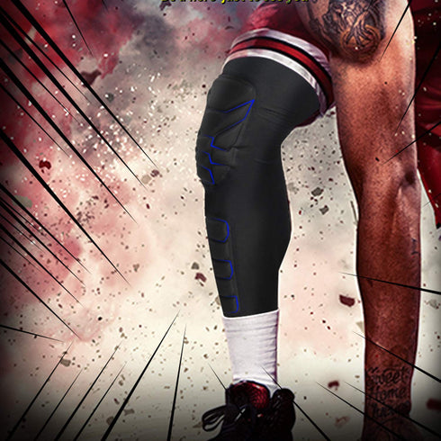 Knee Calf Padded 2 Pack Compression Leg Sleeve Thigh Sports Protective Gear Shin Brace Support for Football,