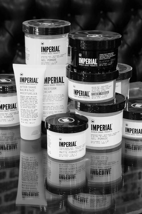 Imperial Barber Fiber Pomade - Medium Hold Water-Based High Sheen Formula with Texturizing Fibers, 2 oz Travel Size