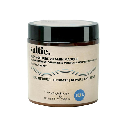Saltie Deep Moisture Vitamin Masque, 8.5 fl oz - Marine Botanicals & Organic Coconut Oil for Anti-Frizz Repair