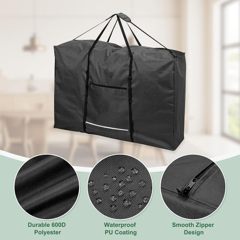 2Pcs 600D 43"L 29"W 11"T, PATIKIL Folding Chair Carry Bag, Oxford Heavy Duty Waterproof Camping Chair Storage Bag