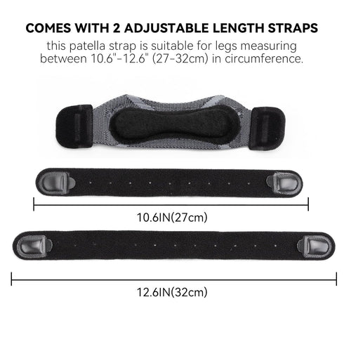 INDEEMAX Knee Brace Strap for Women and Men, Patellar Tendon Support Strap for Knee Pain Relief, Gray