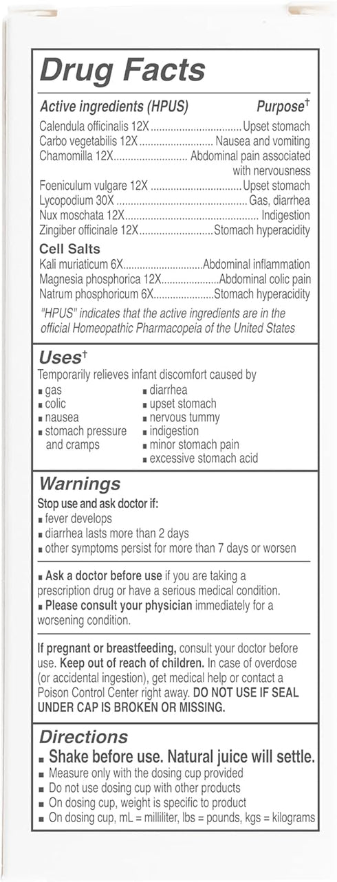 Dr. Talbot's Tummy Ache Relief Liquid Medicine - 4 Fl Oz Naturally Inspired for Children, Apple Juice Flavor, Dosage Cup