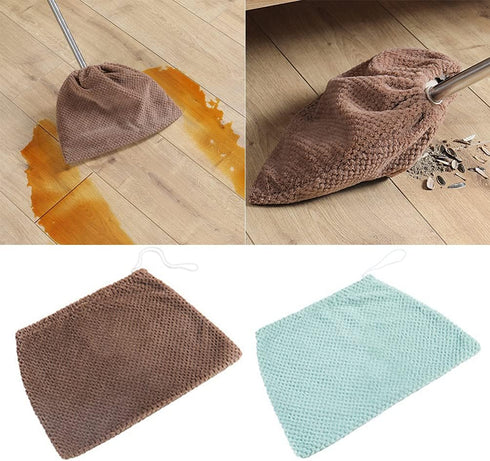 Healvian 2PCS Reusable Floor Cleaning Cloth, Cotton Mop Pad for Wet & Dry Cleaning, Lazy Broom Cover