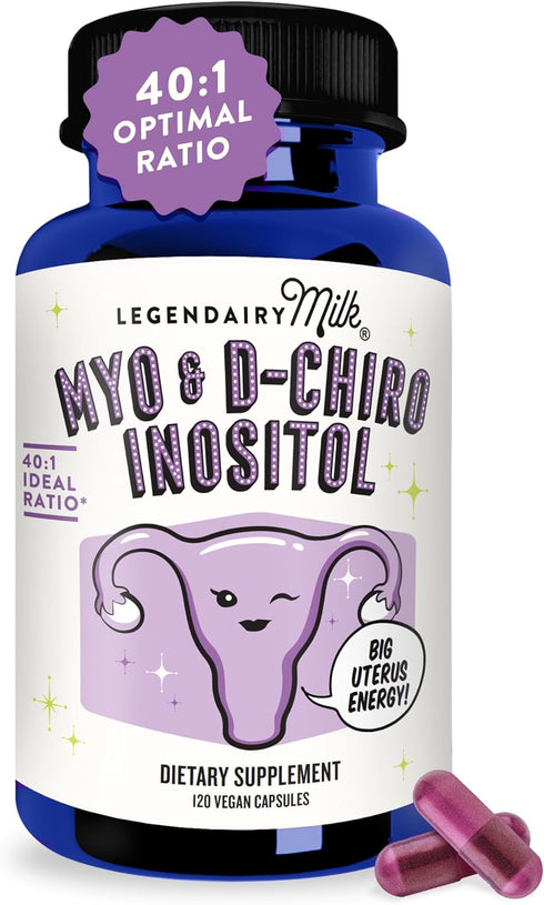 Legendairy Milk Pure Inositol Supplement - Myo Inositol & D-Chiro Inositol Capsules for Ovarian & Fertility Support -