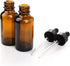 Yesker Amber Glass Bottles: 30 ml (1oz) with Glass Eye Dropper for Essential Oils, Chemistry Lab Chemicals, Pack of 6.