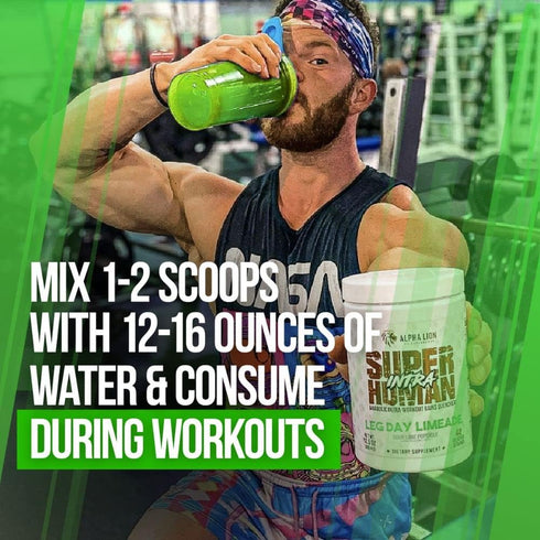 ALPHA LION Superhuman Intra Workout Powder, Amino Acids Drink, Muscle Recovery Supplement, BCAA Powder, Lime Flavor