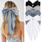 Velscrun Hair Bows for Women and Girls - 4Pcs White Silky, Navy Blue Satin, Grey Big Hair Bows