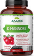Zazzee D-Mannose, 1000 mg per Serving, 180 Vegan Capsules, 3 Month Supply for Urinary Tract Health