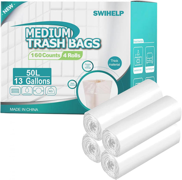 SWIHELP Tall Kitchen Trash Bags, 13 Gallon Garbage Bags, 50 Liters, Plastic Liners for Home, Office, Outdoor