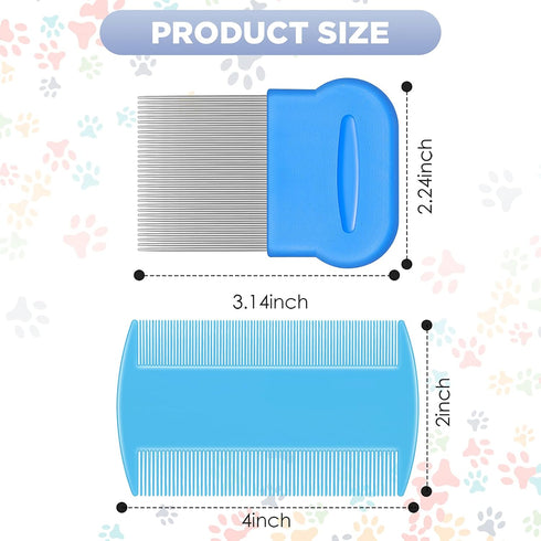 Maitys 8 Pieces Flea Lice Combs, Double Sided Lice and Nit Removal Hair Grooming Comb for Humans Pets (Pink, Light