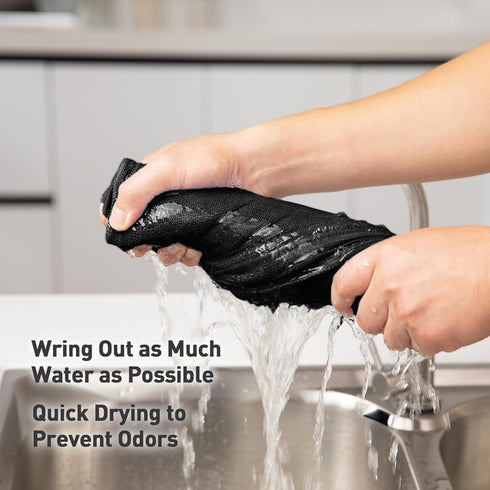 Black Microfiber Cleaning Cloth 13"x13", Ultra Soft Absorbent Rags for Housekeeping, Lint Free Reusable Cleaning Cloths