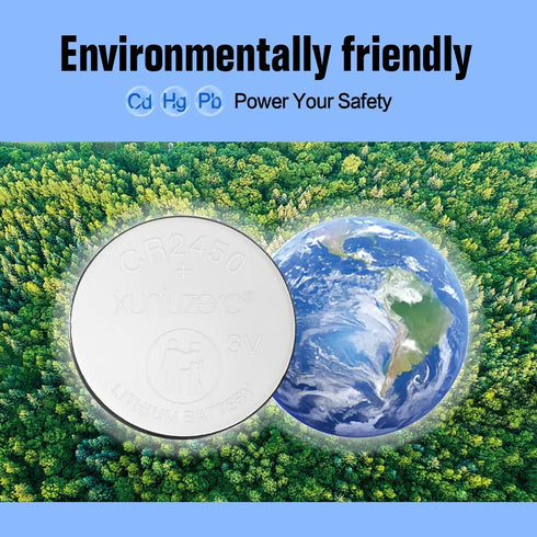 XUNIUZERO 6-Pack CR2450 3 Package Lithium Coin Cell Battery, Volt, Long Lasting Power, Mercury-Free, Child-Safe