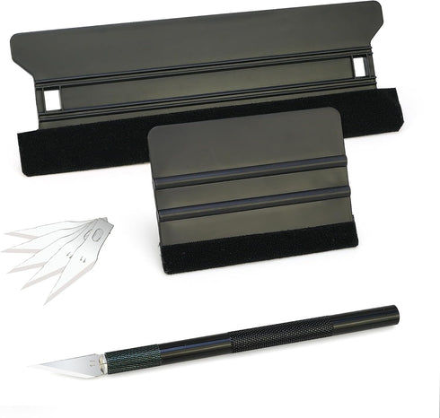 CARTINTS Plastic Squeegee Kit for Vinyl Wrap, Window Tint & Wallpaper Tools, 8.3IN+4IN Felt Squeegee & Precision Art